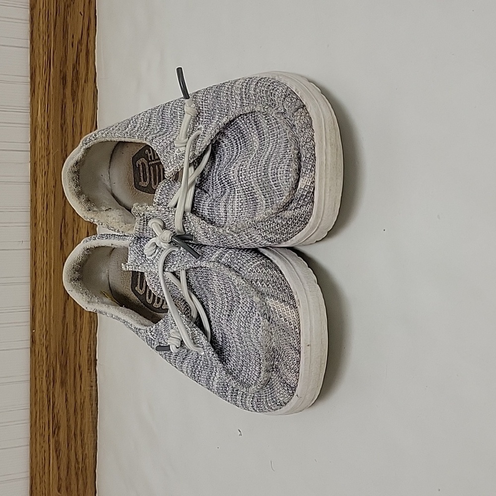 Hey Dude, women's Wendy Heather grey fabric sz 7 summer lightweight